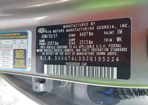 2018 Kia Optima Lx from USA, damaged, VIN 5XXGT4L33JG195224